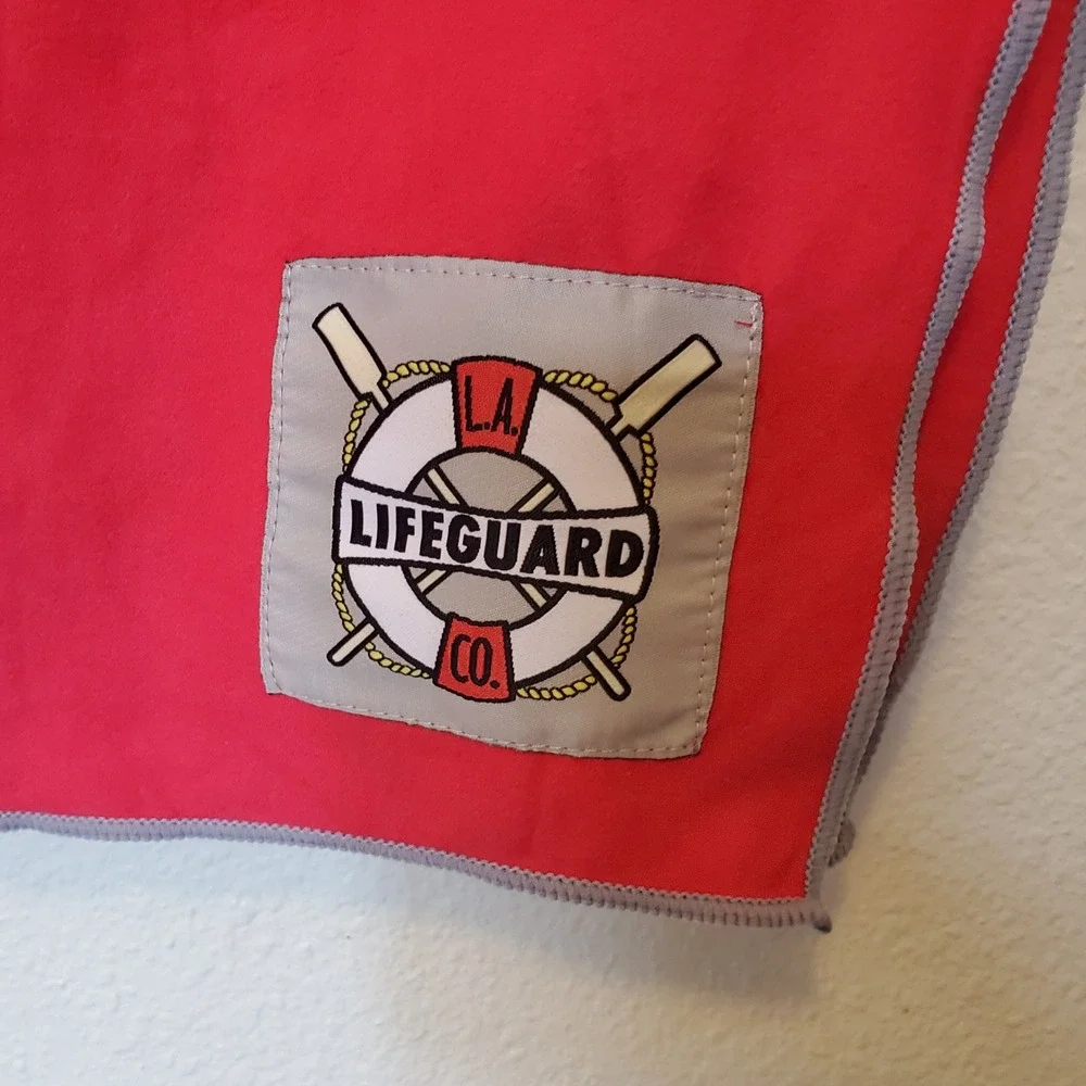 SportLite Guard Towel by Paddle Rat Red LA Lifeguard Co Microfiber Beach Towel